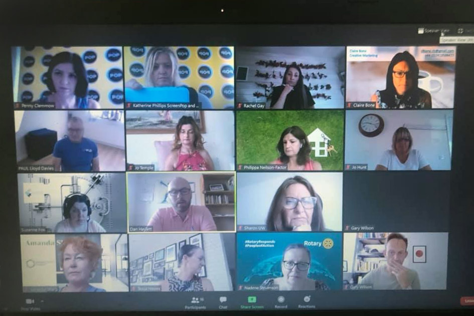 screen shot of zoom networking meeting