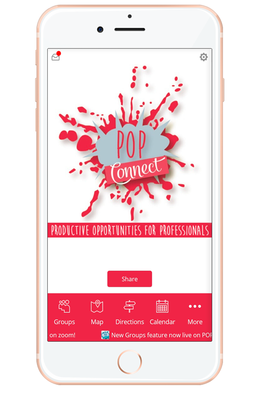screen shot of POP Networking App